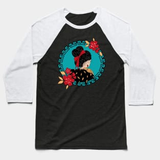 Chinese New Year Rabbit Girl Illustration Baseball T-Shirt